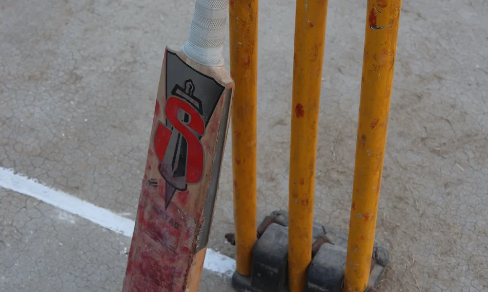 Cricket bat ball and field for the bet22 India cricket betting guide