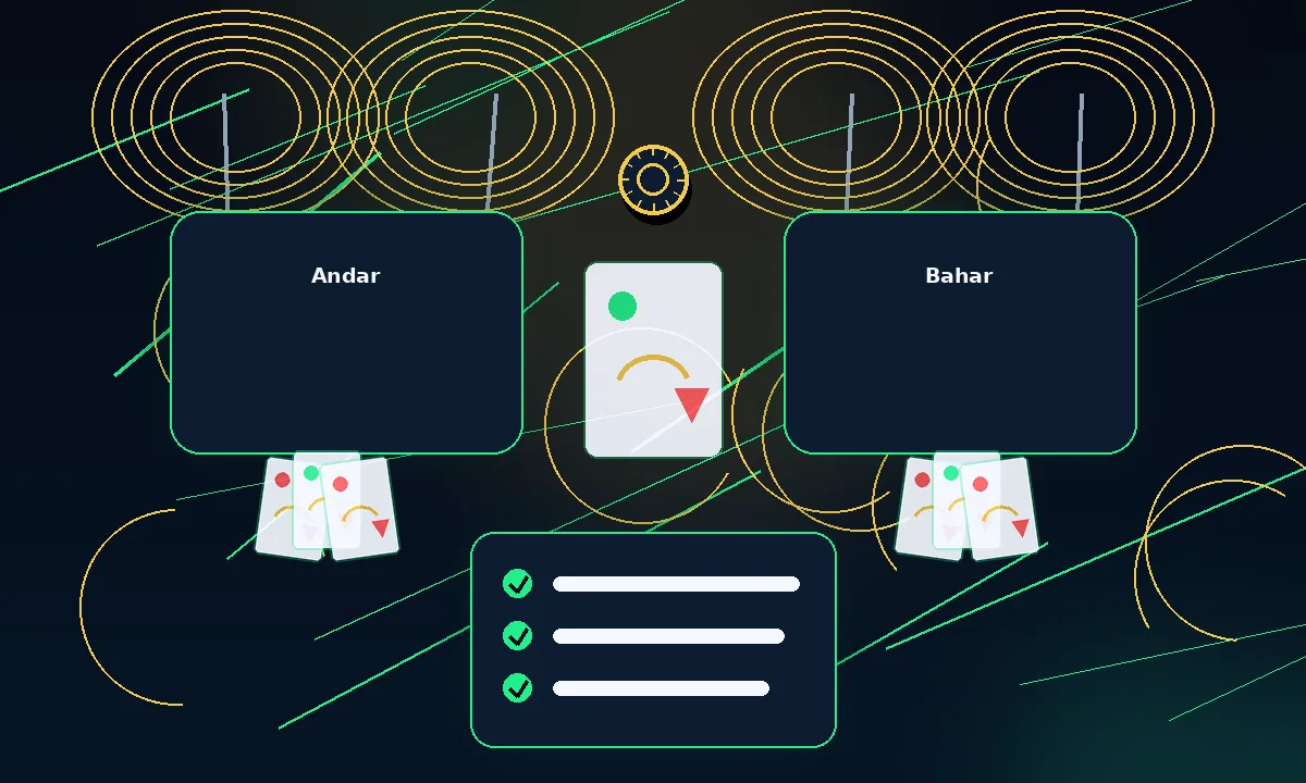 bet22 Andar Bahar card game visual for India users