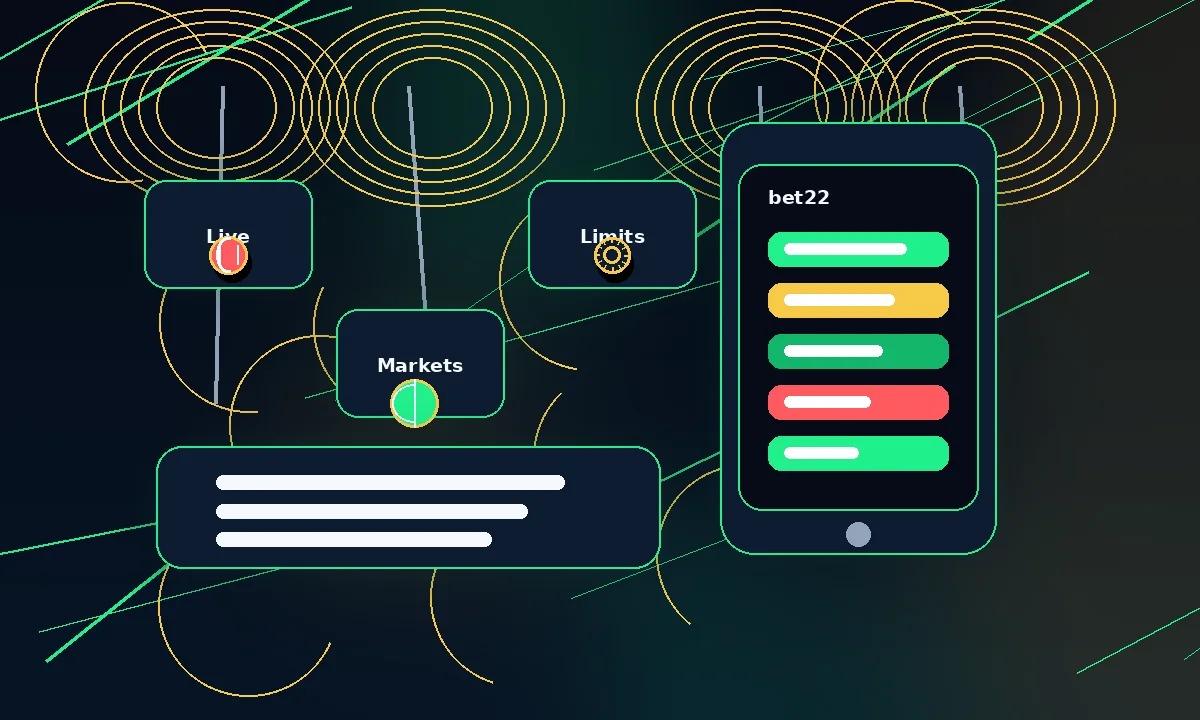 bet22 sports betting visual for India users